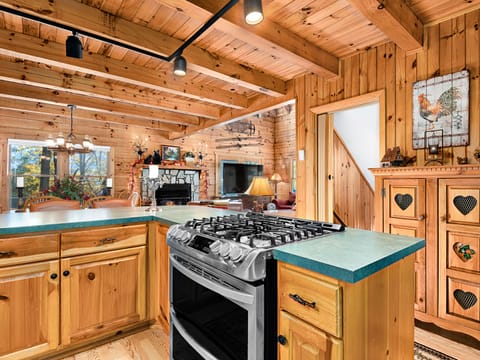 Enjoy cooking on this peninsula with views out every window.