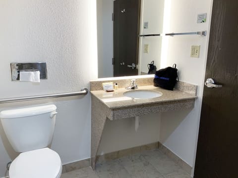 Room, 1 King Bed, Accessible, Non Smoking (Mobility) | Bathroom | Combined shower/tub, free toiletries, hair dryer, towels