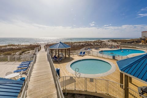 Three of the pools are right on the beach! Heated pool on far right!