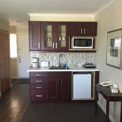 Double Room, Kitchenette | Private kitchenette | Fridge, microwave, coffee/tea maker