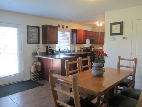 Dining room opens to back yard patio