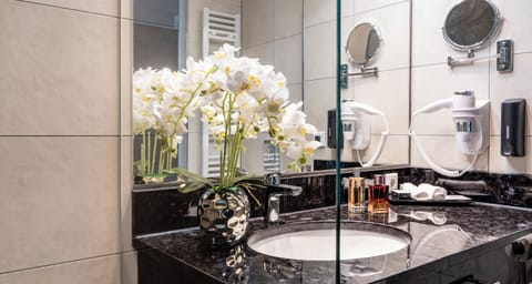 Free toiletries, hair dryer, towels, soap