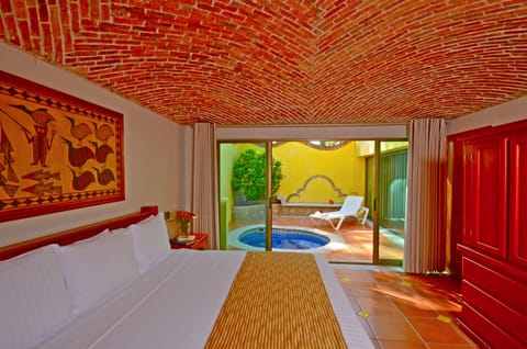 Suite, Private Pool | In-room safe, desk, laptop workspace, iron/ironing board