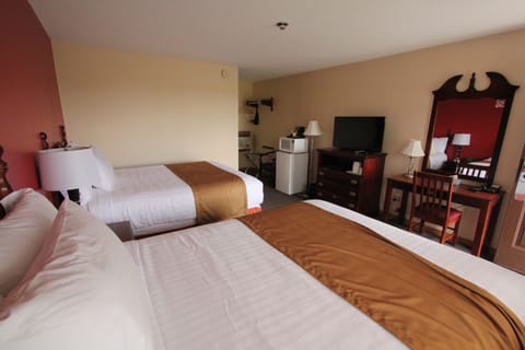 Queen with Two Queen Beds | Desk, iron/ironing board, free WiFi, bed sheets