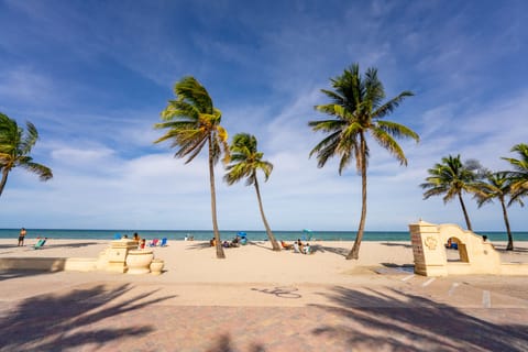 On the beach, white sand