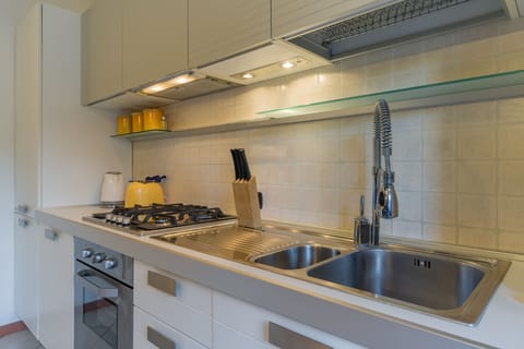 Classic Apartment | Private kitchen | Fridge, microwave, oven, stovetop