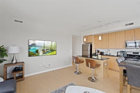 65 inch big screen TV to catch up on movies on Netflix, Disney +, and local