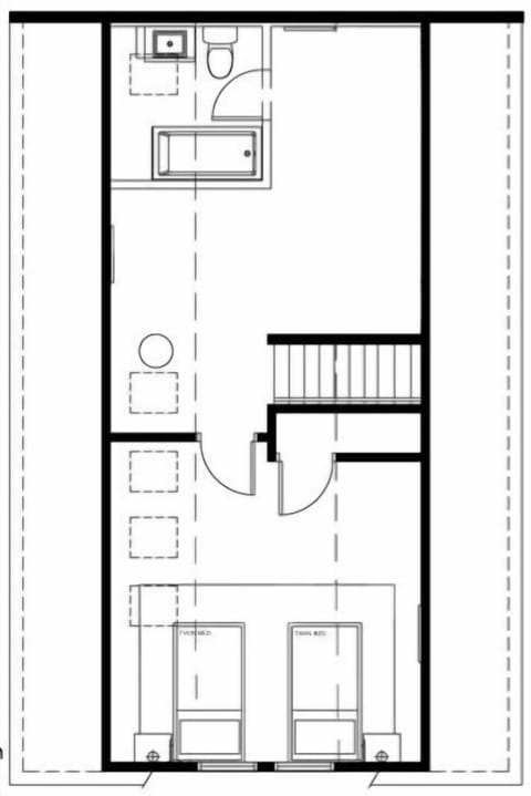 Cottage 14 - Queen w Twin Beds Upstairs | Floor plan