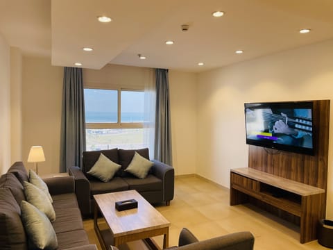 Standard Apartment, 1 Bedroom | Living area | LED TV, fireplace