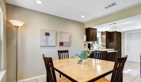 Dining room with seating for 4 and more dining outside