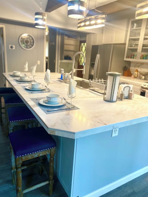 Kitchen island that doubles as an indoor eating area