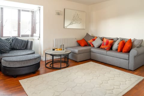 Comfy L shaped sofa and snuggle chair