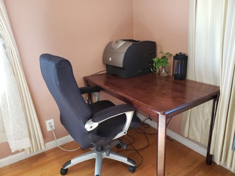 working corner with laser printer