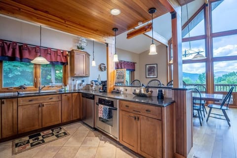 Kitchen looking out to mountains