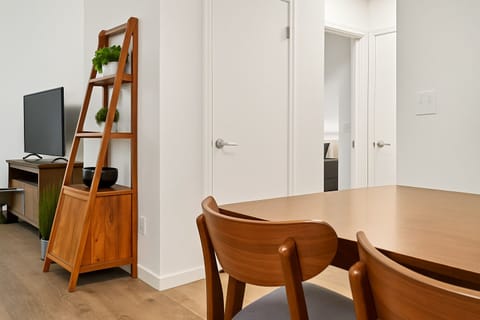 A simple, inviting spot for sharing meals or catching up over coffee