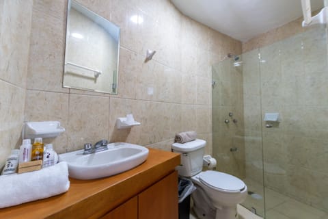 Deluxe Room, 1 Queen Bed, Non Smoking, Private Bathroom | Bathroom | Shower, soap, shampoo, toilet paper