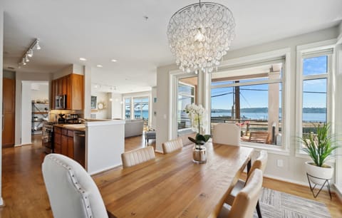 Dining with a view.  Seats six to eight.