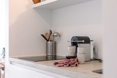 Coffee corner with modern espresso machine
