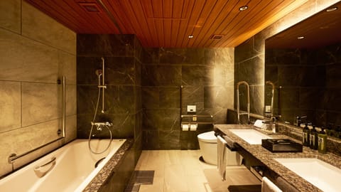 Twin Room, Non Smoking (Soraniwa Hotel) | Bathroom | Hair dryer, slippers, electronic bidet, towels