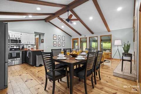 If you head upstairs, you'll enter our main living area.