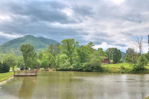 Stocked fishing pond at Honeysuckle Meadows