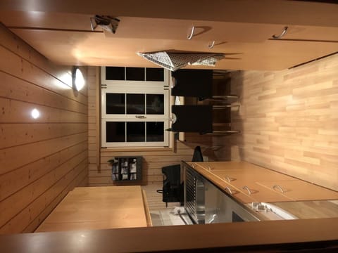 Cabinetry, Furniture, Countertop, Wood, Building, Kitchen, Architecture, Wood Stain, Floor, Hall