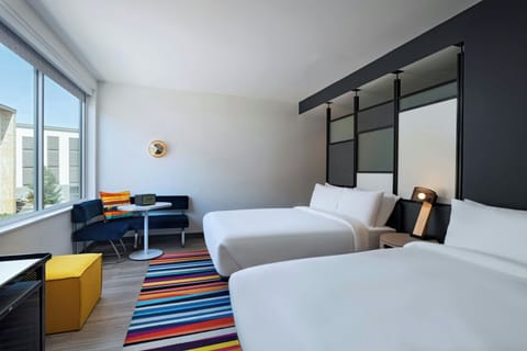 aloft, Room, 2 Queen Beds | Down comforters, pillowtop beds, in-room safe, iron/ironing board