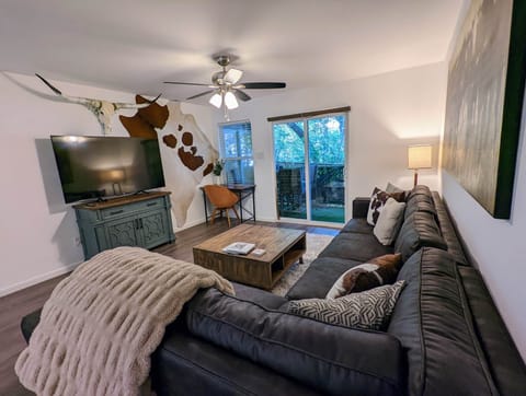 Living room with view to private balcony