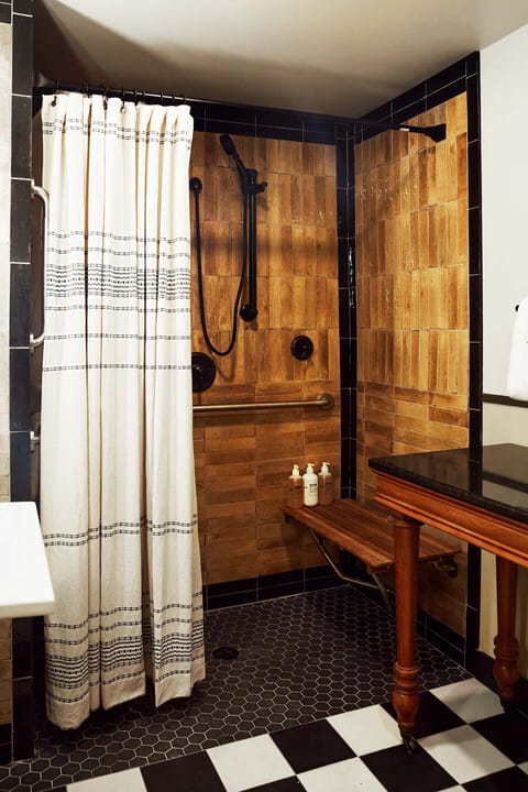 Deluxe Two King Suite | Bathroom | Shower, designer toiletries, hair dryer, bathrobes