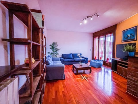 Large living room with large flat screen TV and nice wet bar