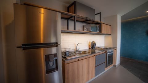 Executive Apartment, 2 Bedrooms, Accessible, City View | Private kitchen | Full-size fridge, microwave, oven, stovetop