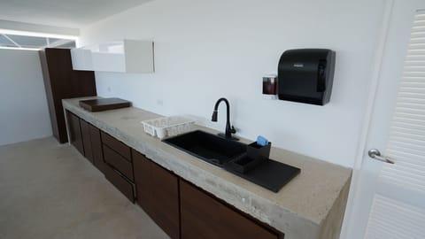 Deluxe Villa (Lorena) | Private kitchen | Full-size fridge, microwave, cookware/dishes/utensils