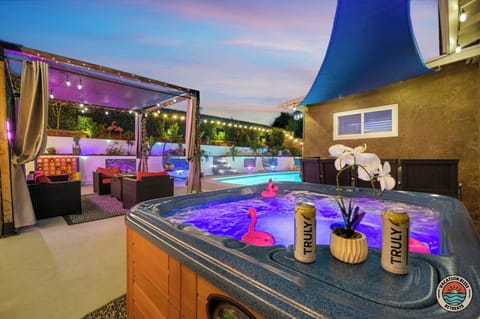 Swim in the pool, then relax in the spa beneath the starry night sky.