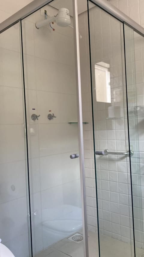 Shower, towels, soap, shampoo