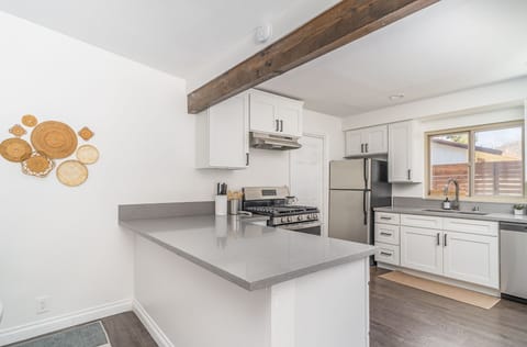 Large kitchen stocked with all the essentials