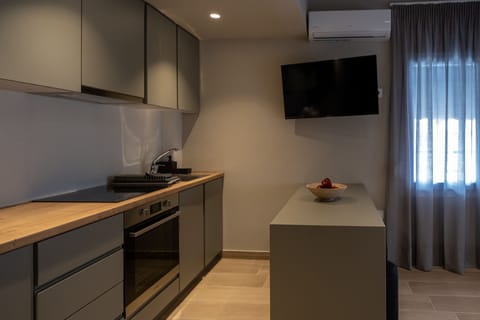 Superior Apartment, 1 Bedroom, Private Bathroom, City View | Private kitchen | Full-size fridge, microwave, oven, stovetop