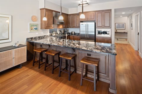 Beautiful kitchen area with counter seating