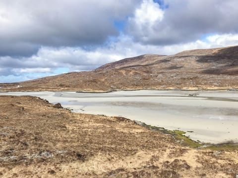 The head of Tràigh Losgaintir (Luskentrye Beach) A Site Specia Scientific Interest, the first glimpse of the Tràigh will be as you come down the hill on the road from Tarbert. | Laxdale Cottage, Leverburgh, Isle of Harris