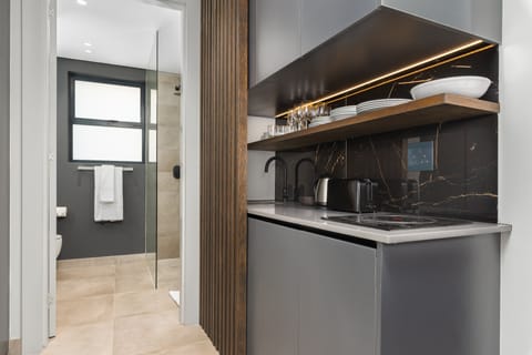 Deluxe Studio | Private kitchenette | Mini-fridge, microwave, stovetop, electric kettle