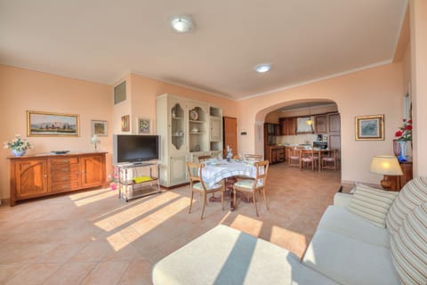 21-inch flat-screen TV with cable channels