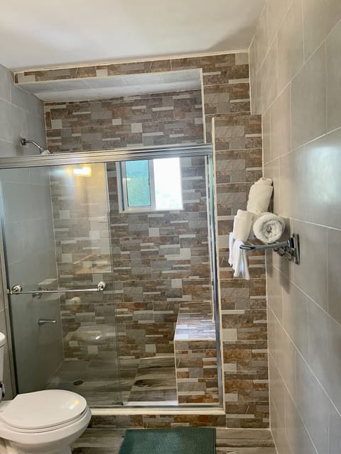 Luxury Room | Bathroom | Shower, rainfall showerhead, towels