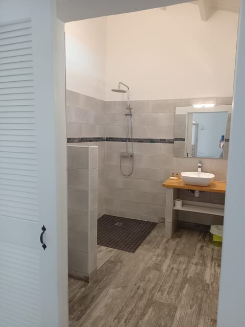 Classic Studio Suite | Bathroom | Shower, rainfall showerhead, hair dryer, towels