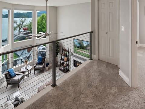 Upstairs view looking down to the living area