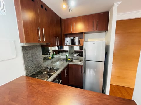 Family Apartment | Private kitchen | Fridge, microwave, cookware/dishes/utensils