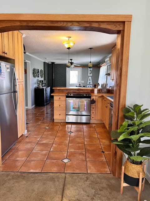 Open concept kitchen, living, and dining rooms-the perfect entertaining space