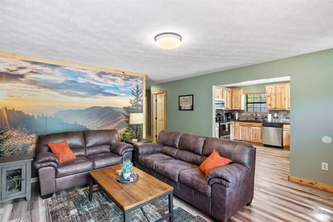 Couches have recently been replaced with a large sectional sofa