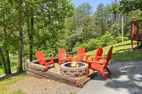 Roast s'mores around the outdoor fire pit