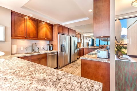 Condo, 2 Bedrooms, Balcony, Oceanfront (MAH-1211) | Private kitchen | Fridge, microwave, oven, highchair