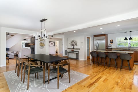 Kitchen and dining area off the living room.