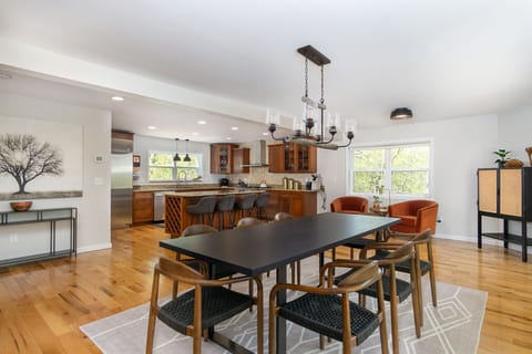 Enjoy memorable meals together at the dining table with seating for 8.